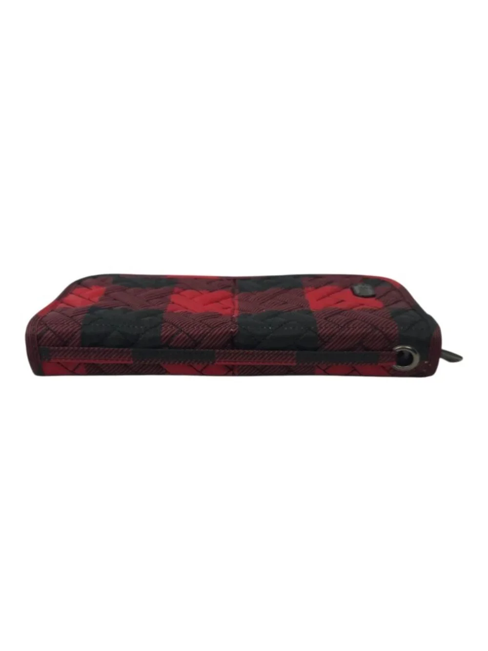 Lug Buffalo Check Red Black Plaid Quilted Compact Cosmetic Brush Organizer